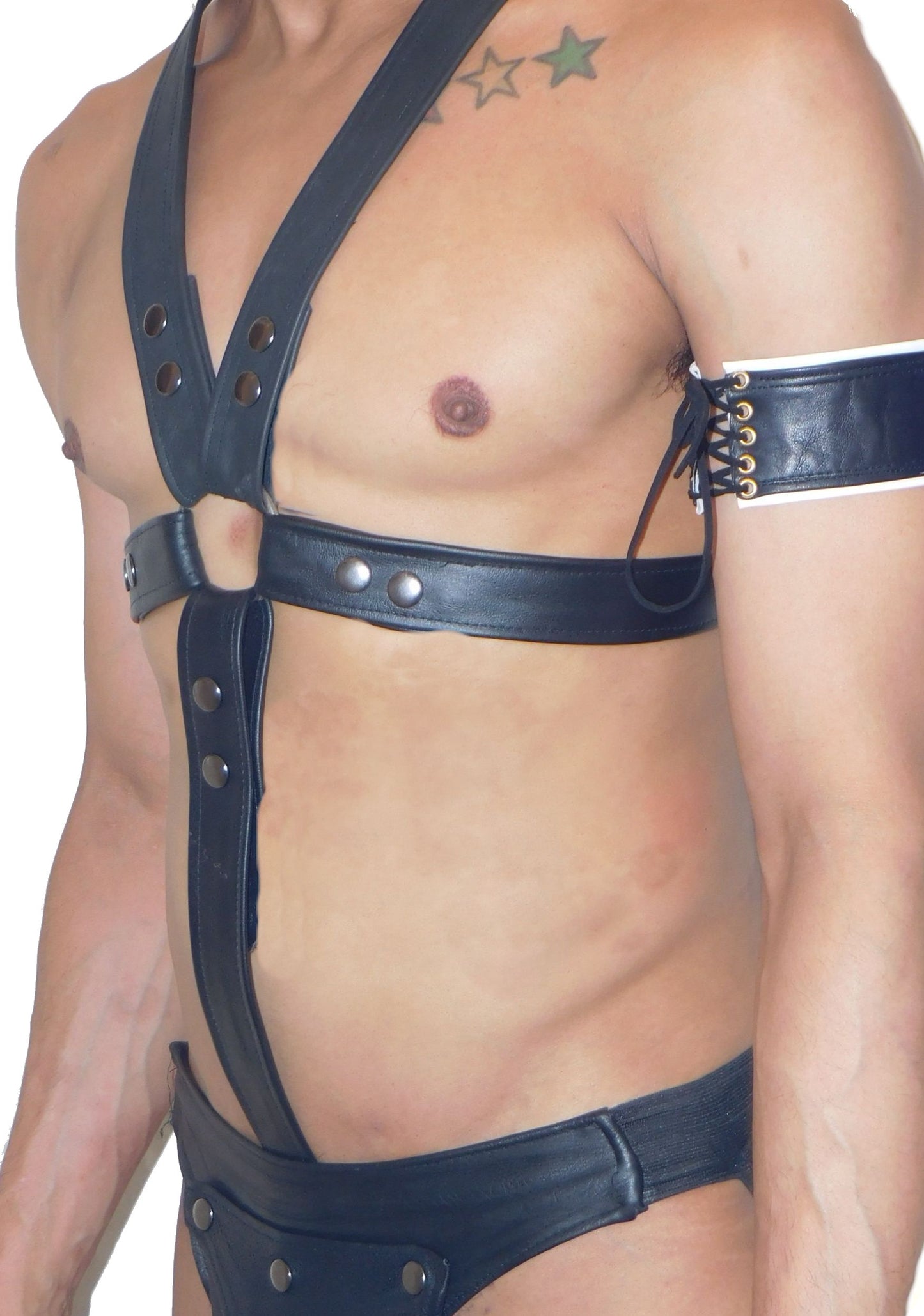 Adjustable X Leather Harness with Xtra Strap