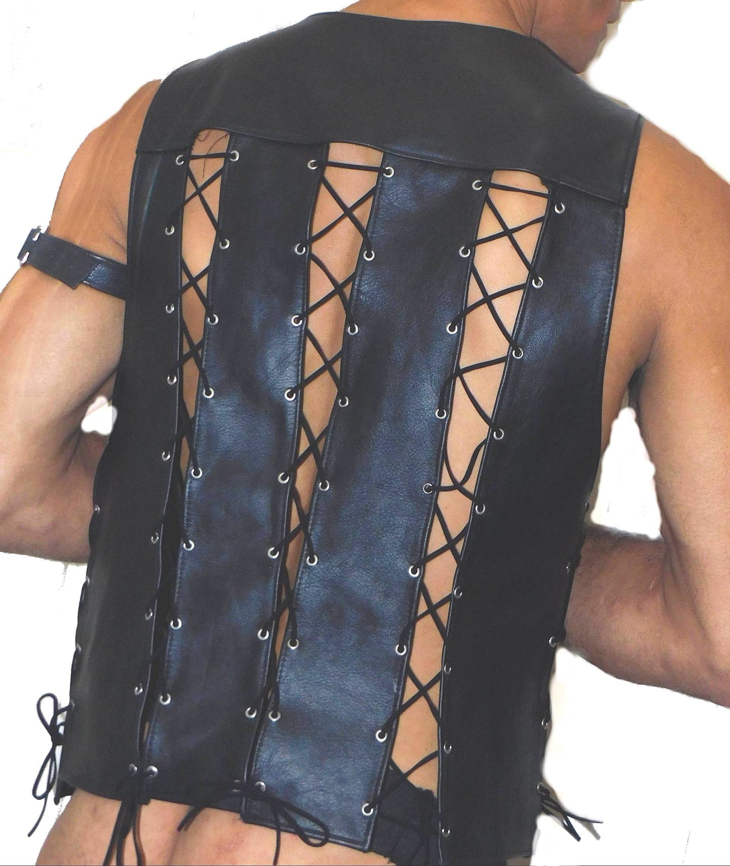 Laces Leather Vest