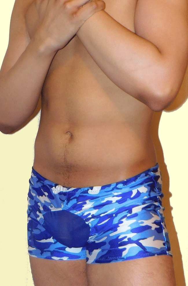 Camo and Mesh Brief Shorts