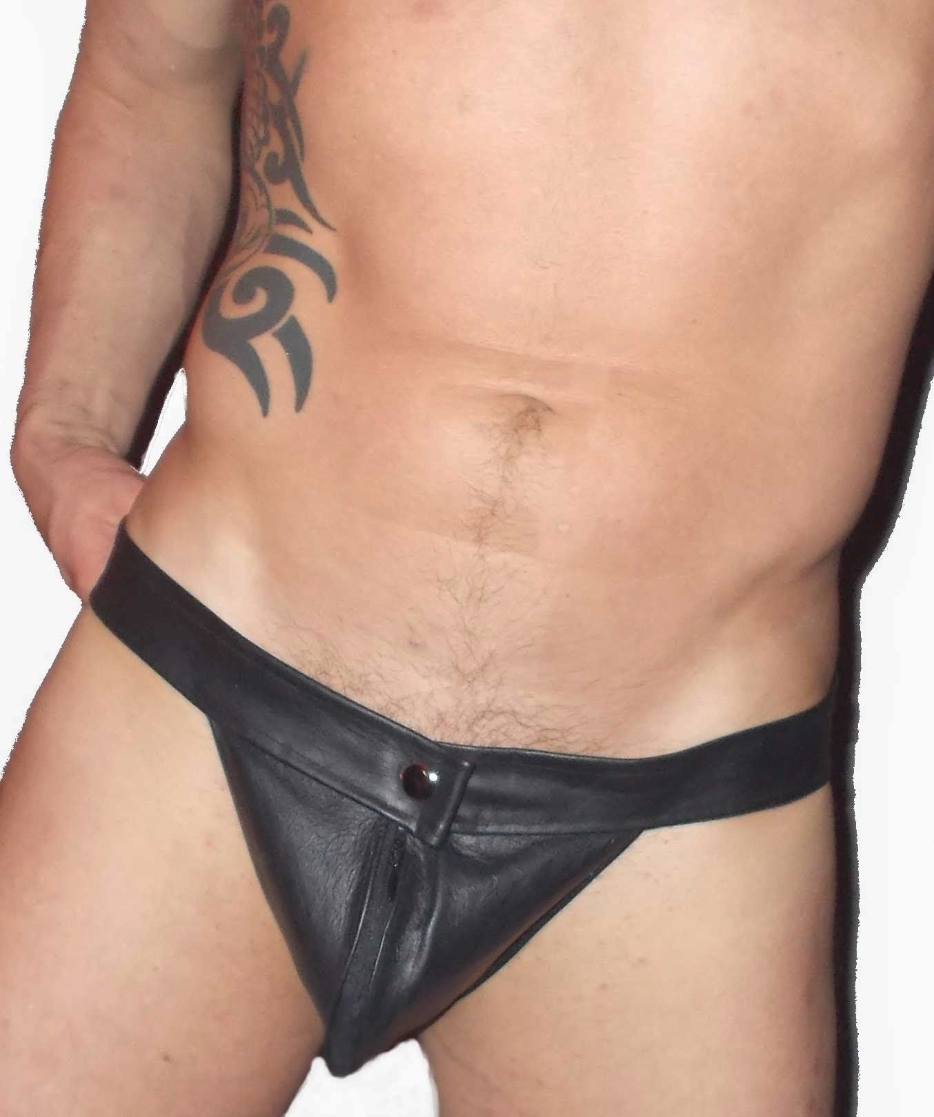 All Leather Zip Snap Jockstrap