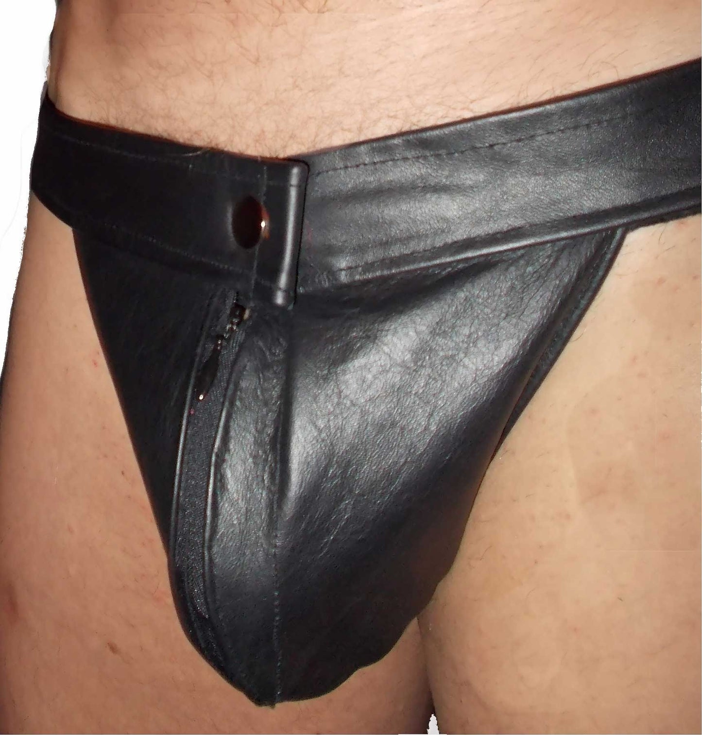 All Leather Zip Snap Jockstrap