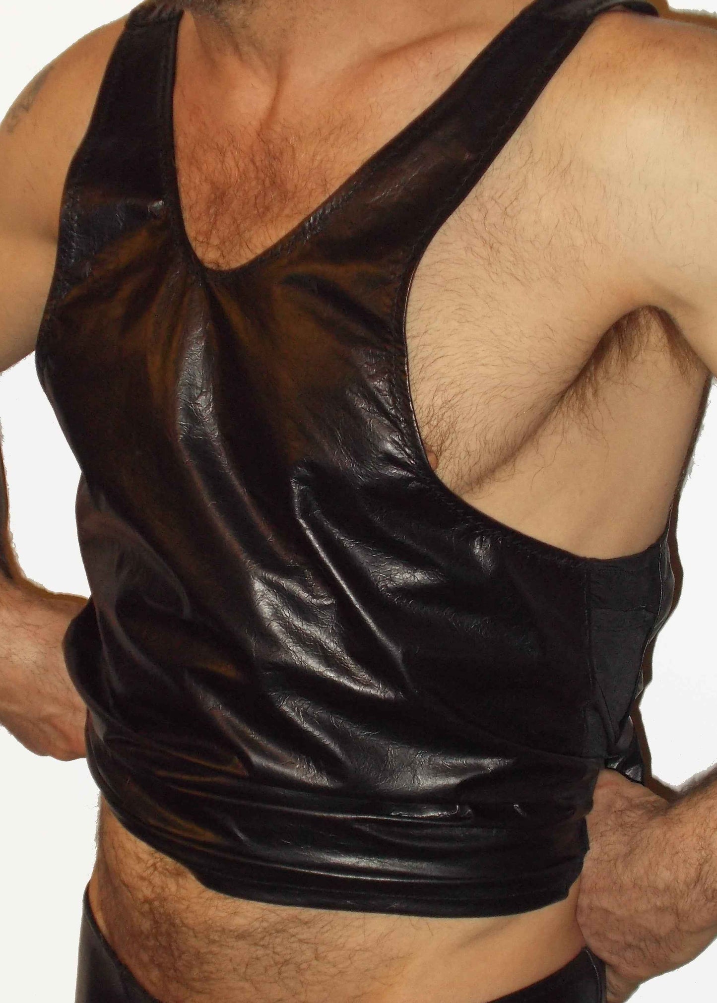 Black Leather Tank Top