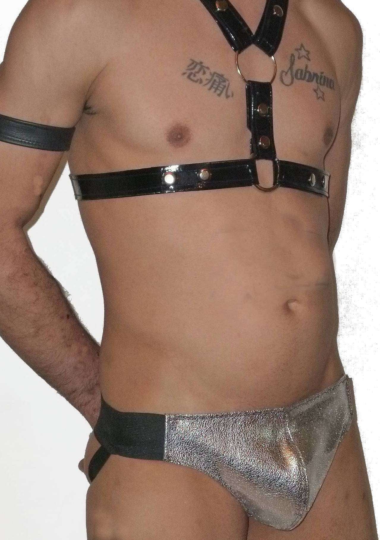 Metalic Leather Jockstrap