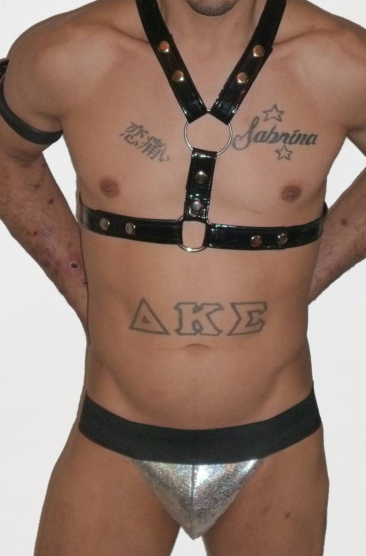 Metallic Leather Pouch Jockstrap