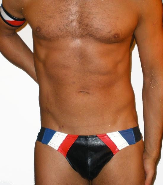 Red White Blue Wings Leather Jockstrap