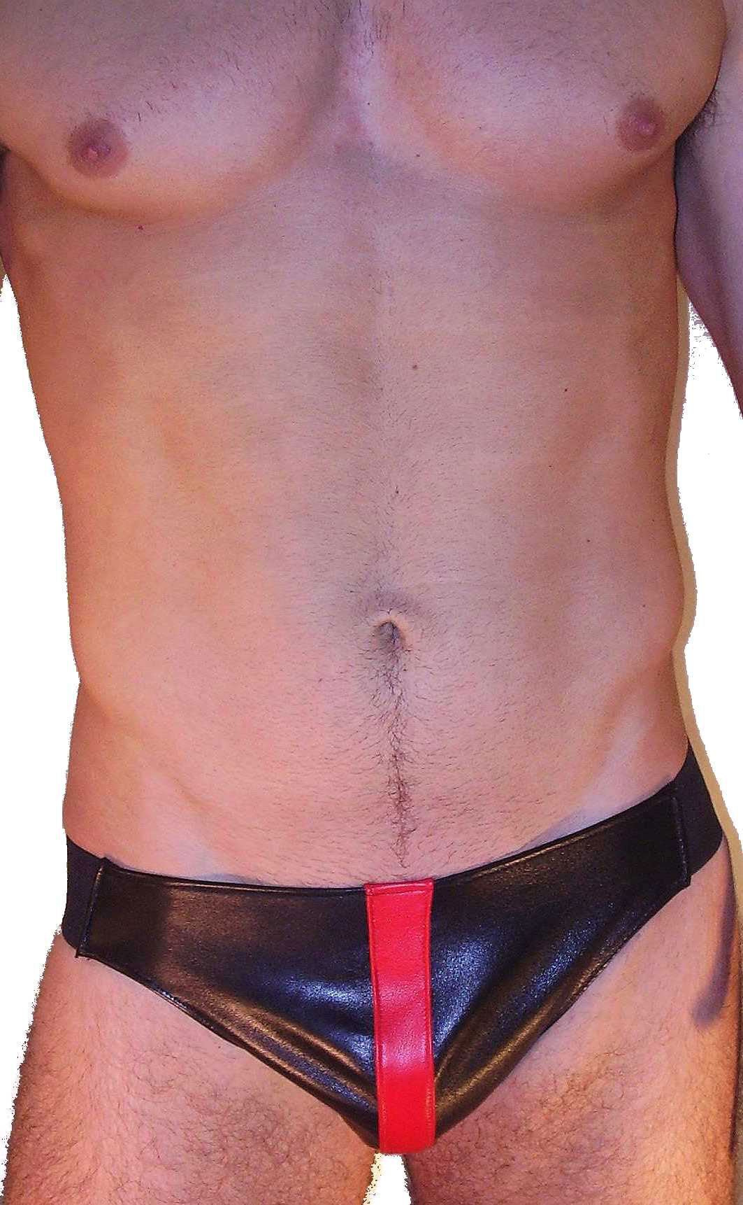 Striped Leather Jockstrap