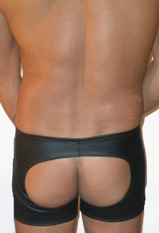 Neoprene Open Back Brief Shorts