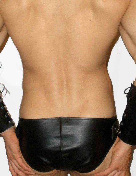 Buckle Sides Leather Brief