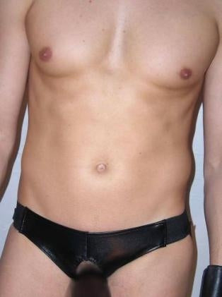 Open Front Leather Jockstrap