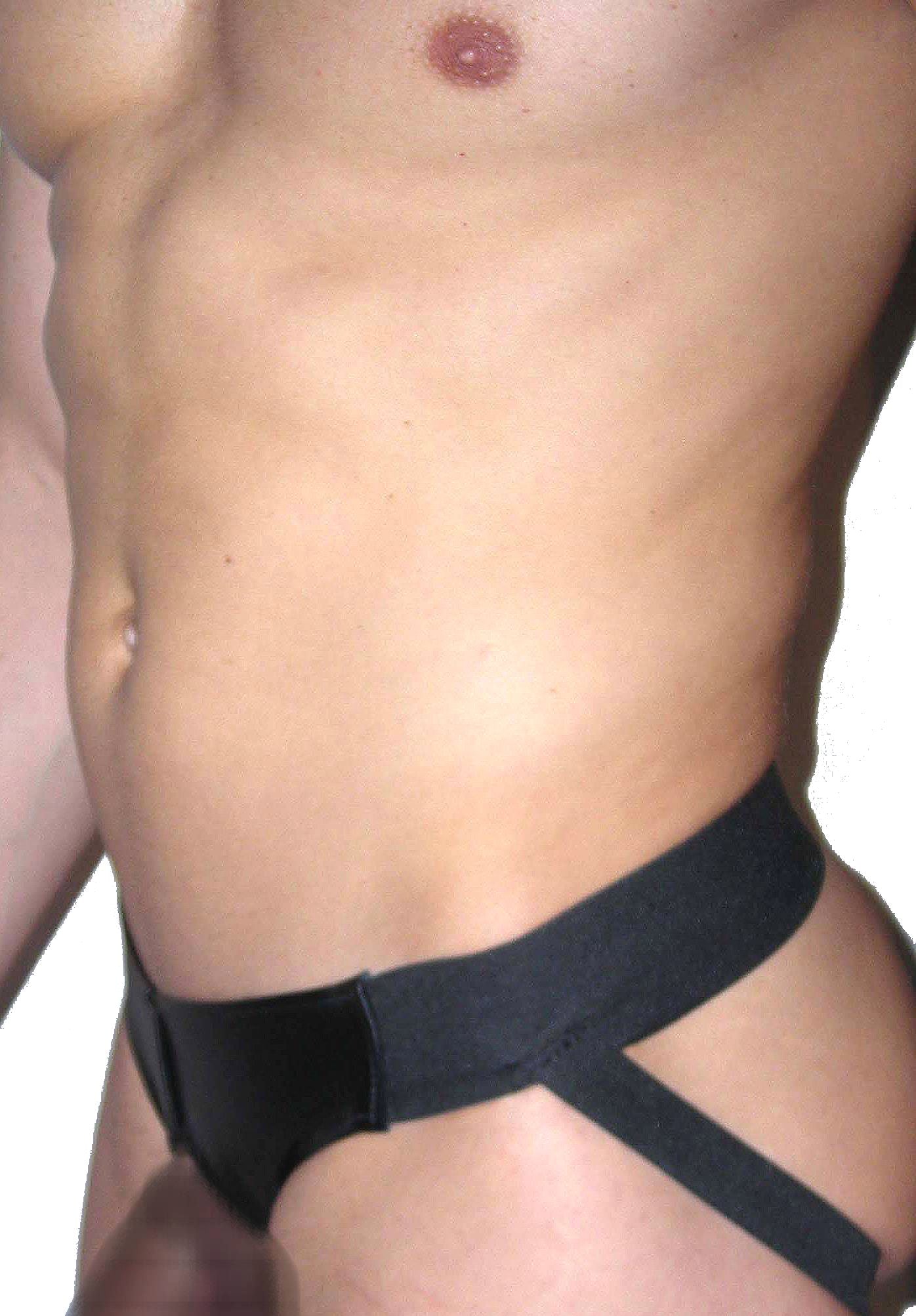 Open Front Leather Jockstrap