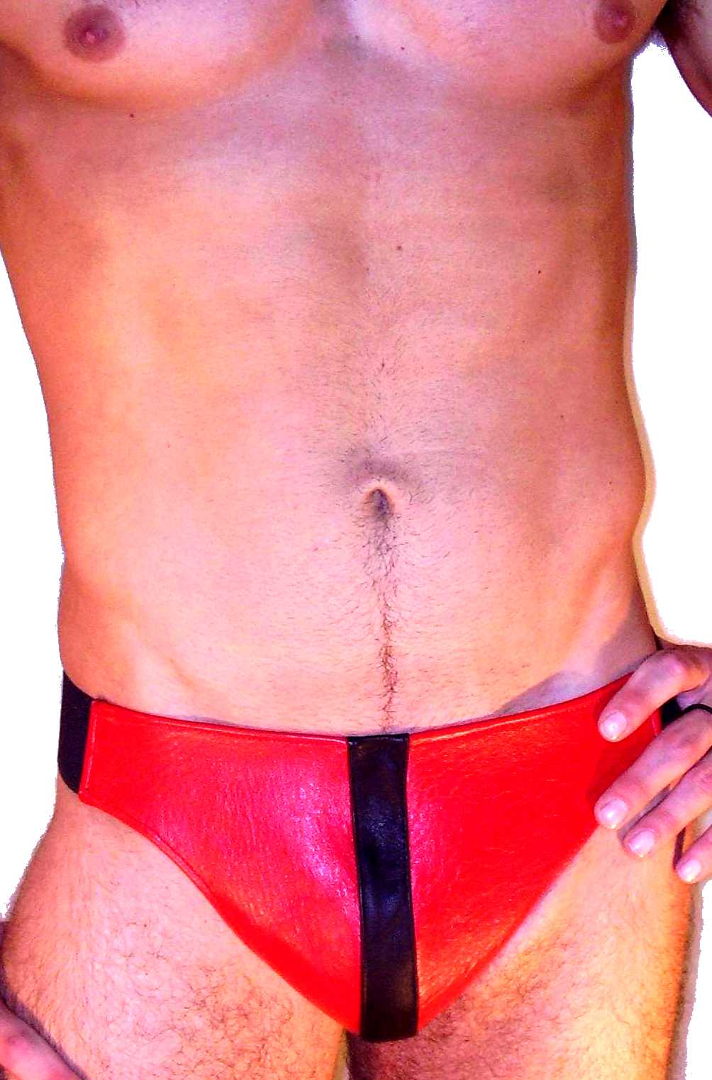 Striped Leather Jockstrap