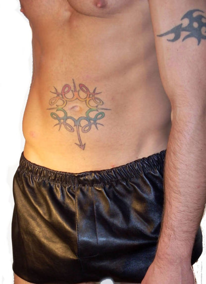 Leather Boxer Shorts with Fly