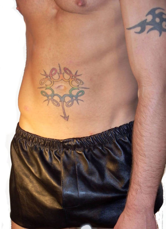 Leather Boxer Shorts with Fly