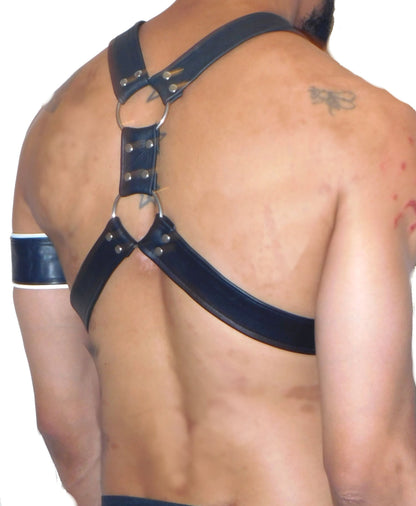 Adjustable X Leather Harness with Xtra Strap