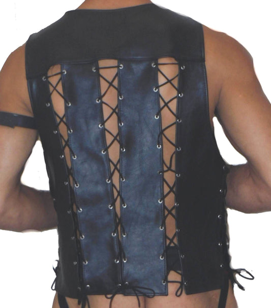 Laces Leather Vest