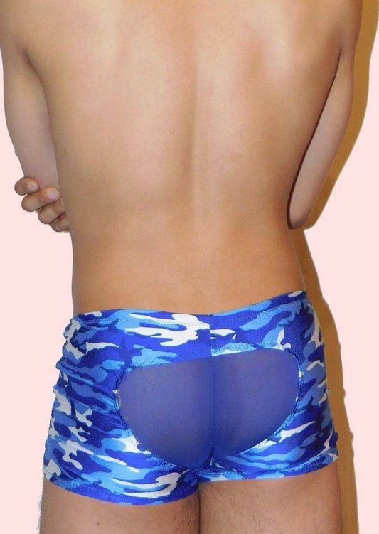 Camo and Mesh Brief Shorts