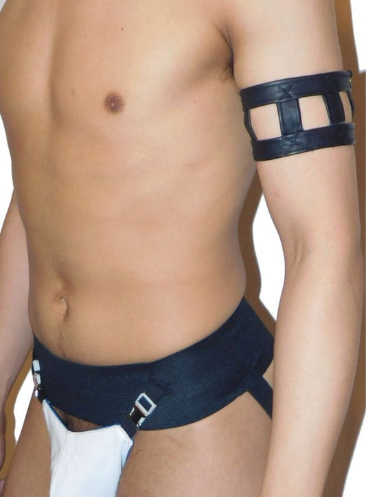 Wide Lattice Leather Arm Band