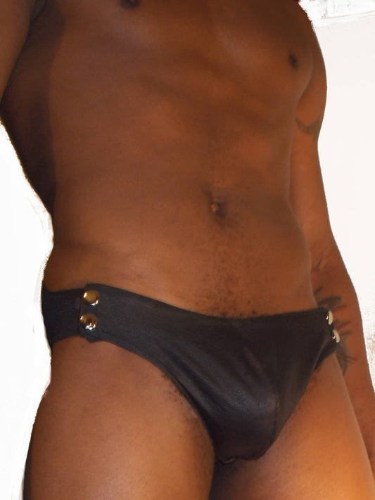 Snap Sides Leather Jockstrap