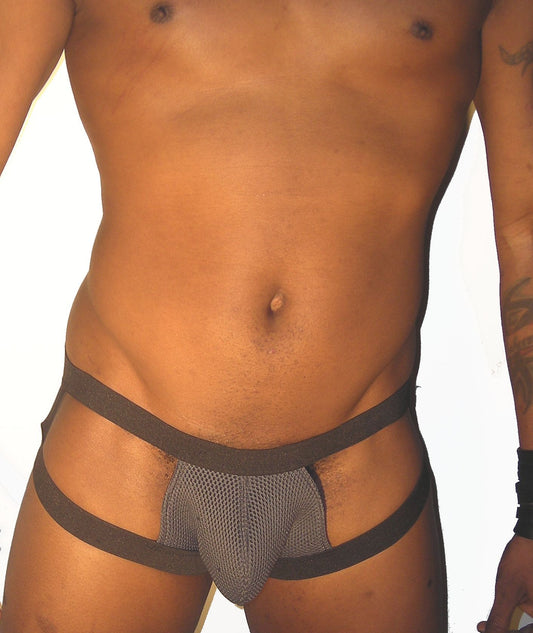 Elastic X2 Leather Pouch Jockstrap