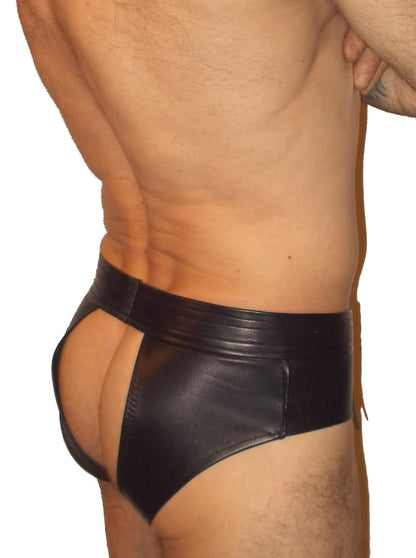 Open Back Lace Front Leather Brief