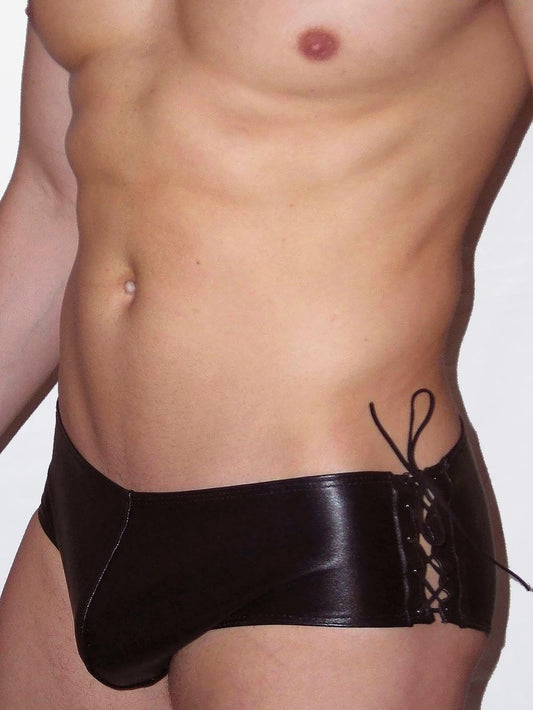Lace Up Sides Leather Brief