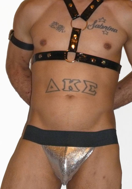 Metallic Leather Pouch Jockstrap