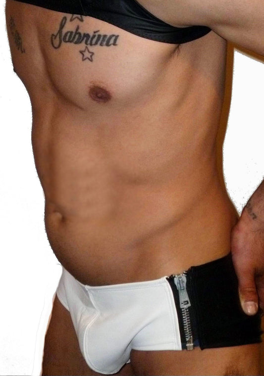 Zipper Sides Leather Brief