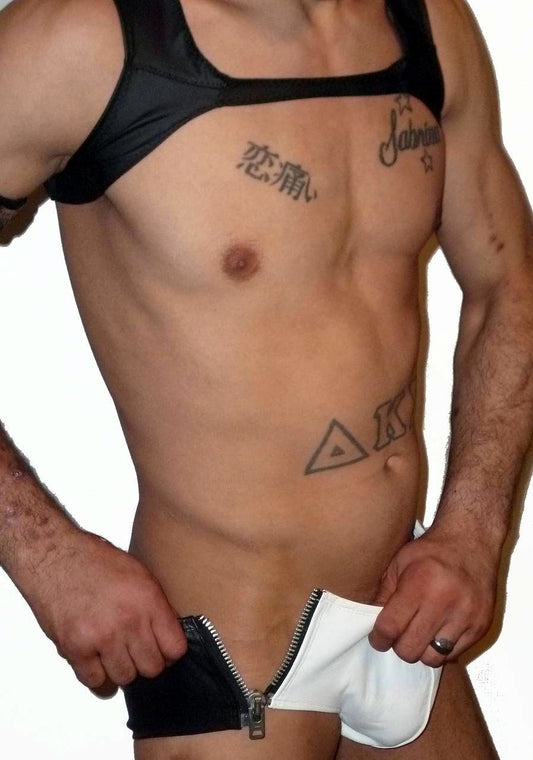 Zipper Sides Leather Brief