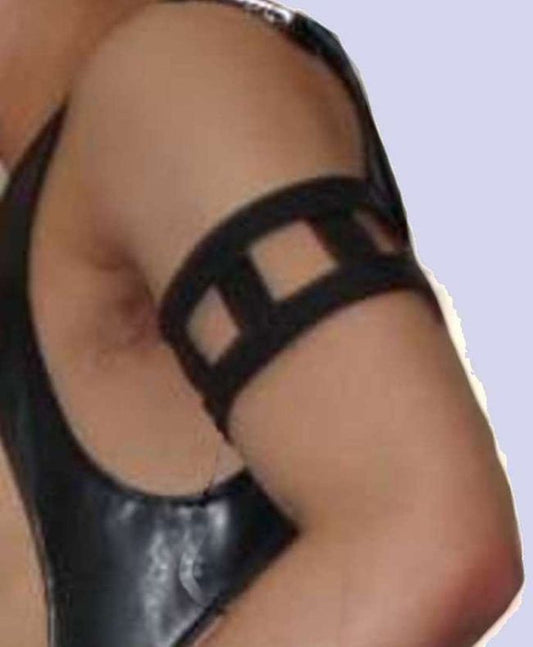 Wide Lattice Leather Arm Band