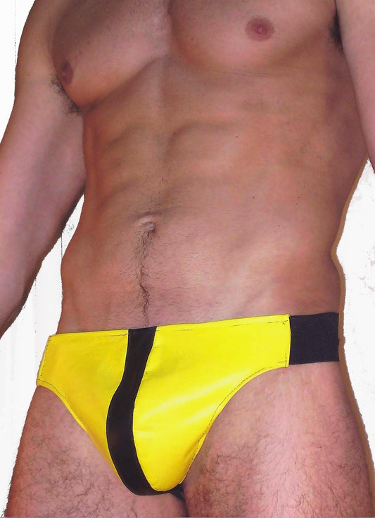 Striped Leather Jockstrap