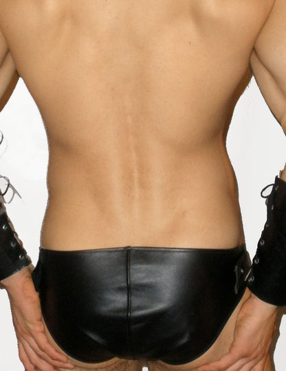 Buckle Sides Leather Brief