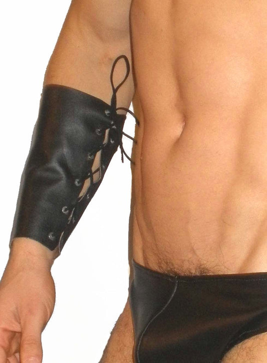 Lace Up Leather Gauntlets