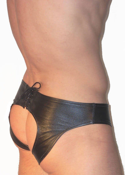 Open Back Lace Back Leather Brief