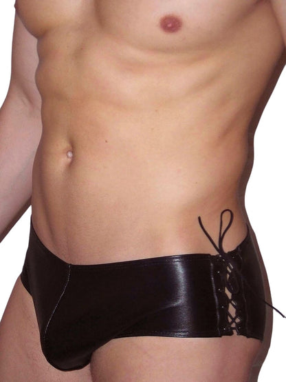 Lace Up Sides Leather Brief