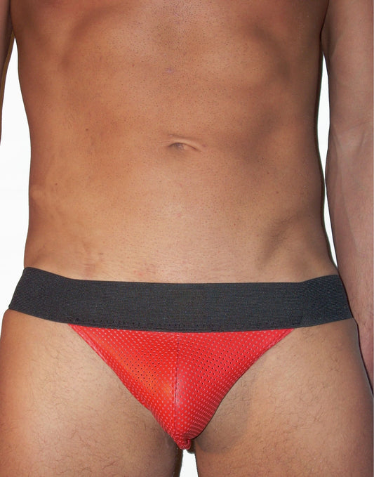 Pouch Perforated Leather Jockstrap