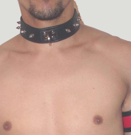 Leather Spiked Collar
