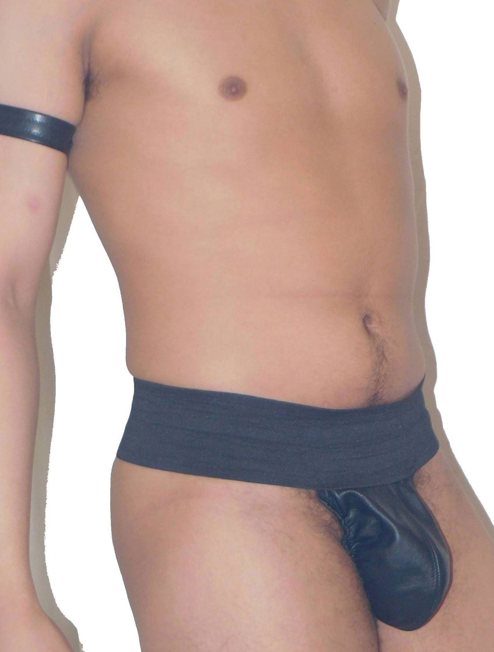 Strapless Pouch Leather Jockstrap